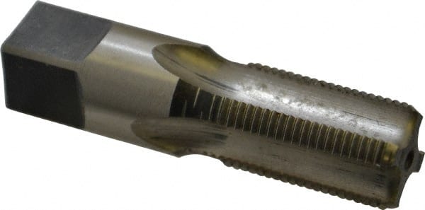 Reiff & Nestor - 3/8-19" BSPP, 4 Flutes, Bottoming Chamfer, Bright Finish, High Speed Steel British Standard Pipe Tap - 0.7" Shank Diam, 0.531" Square Size, 1-1/16" Thread Length, 2-9/16" Overall Length, Series 122P - Exact Tooling