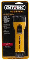 Rayovac - Incandescent Bulb, Industrial/Tactical Flashlight - Yellow Body, 2 D Batteries Not Included - Exact Tooling
