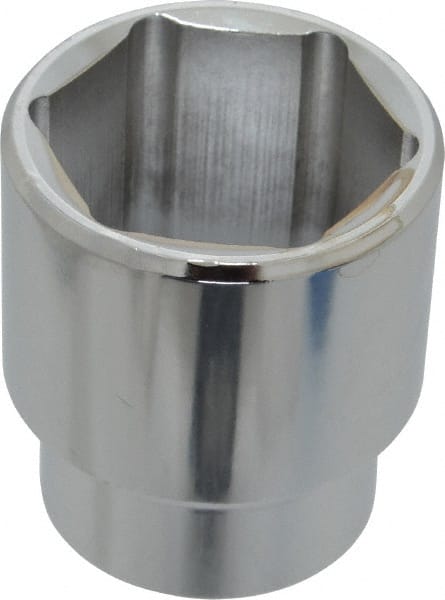 Proto - 1-1/2", 1/2" Drive, Standard Hand Socket - 6 Points, 2-1/4" OAL, Chrome Finish - Exact Tooling
