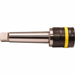 Emuge - 4MT Taper Shank Tension & Compression Tapping Chuck - M4.5 Min Tap Capacity, 72mm Projection, Size 3 Adapter, Quick Change - Exact Tooling