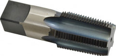 Reiff & Nestor - 1 - 11-1/2 NPT Thread, 5 Flute Standard Pipe Tap - 3-3/4" OAL, 1-3/4" Thread Length, 1-1/8" Shank Diam, Blue Diamond Finish, High Speed Steel - Exact Tooling