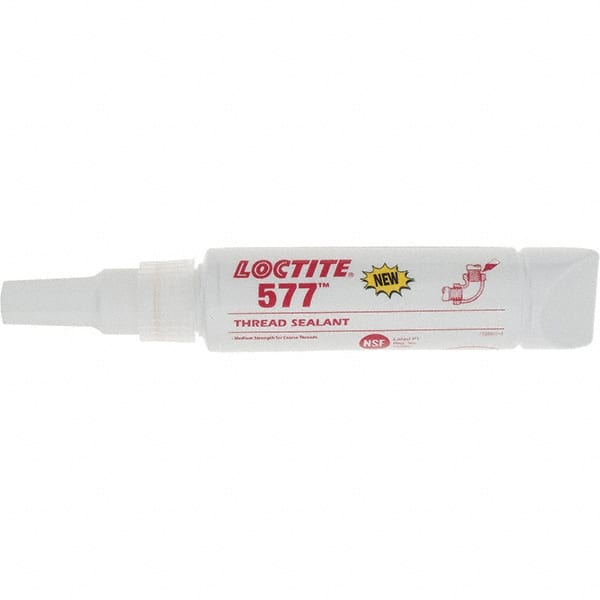 Loctite - 50 mL Tube, Yellow, Medium Strength Liquid Threadlocker - Series 577 - Exact Tooling