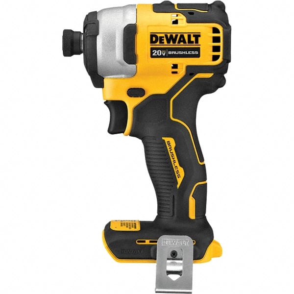 DeWALT - 20 Volt, 1/4" Drive, 1,700 In/Lb Torque, Cordless Impact Driver - Mid-Handle, 2800 RPM, Lithium-Ion, Bare Tool - Exact Tooling