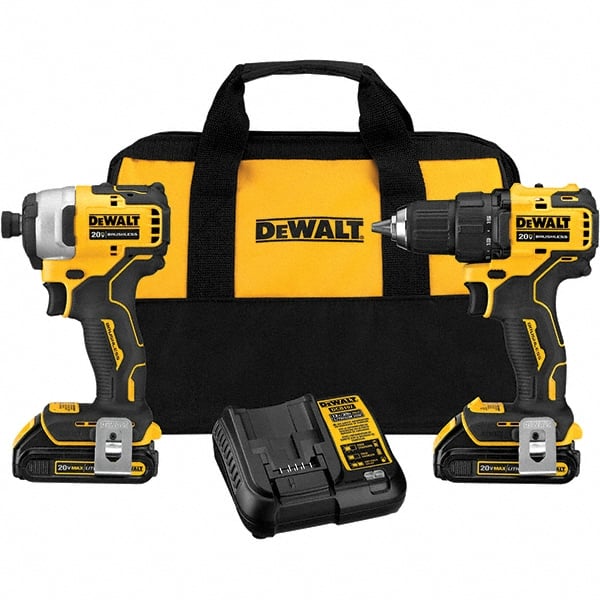 DeWALT - 20 Volt Cordless Tool Combination Kit - Includes Atomic Compact Drill/Driver & Atomic Compact 1/4" Impact Driver, Lithium-Ion Battery Included - Exact Tooling