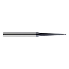 ‎3/32″ Dia. × 1/4″ Shank × 0.074″ DOC × 2-1/2″ OAL, Carbide AlTiN, 2 Flute, Ballnose End Mill - Exact Tooling