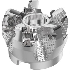 Seco - 50mm Cut Diam, 22mm Arbor Hole, 8mm Max Depth of Cut, 71° Indexable Chamfer & Angle Face Mill - 5 Inserts, SN.. Insert, Right Hand Cut, 5 Flutes, Through Coolant, Series R220.56 - Exact Tooling