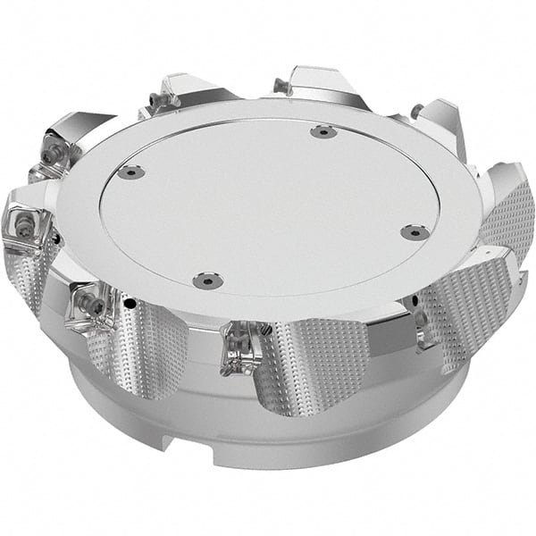 Seco - 160mm Cut Diam, 40mm Arbor Hole, 8mm Max Depth of Cut, 71° Indexable Chamfer & Angle Face Mill - 10 Inserts, SN.. Insert, Right Hand Cut, 10 Flutes, Through Coolant, Series R220.56 - Exact Tooling