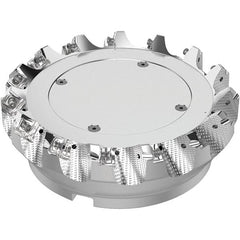 Seco - 6" Cut Diam, 2" Arbor Hole, 0.236" Max Depth of Cut, 48° Indexable Chamfer & Angle Face Mill - 15 Inserts, SN.. Insert, Right Hand Cut, 15 Flutes, Through Coolant, Series R220.54 - Exact Tooling