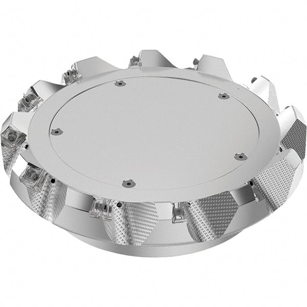 Seco - 200mm Cut Diam, 60mm Arbor Hole, 6mm Max Depth of Cut, 48° Indexable Chamfer & Angle Face Mill - 12 Inserts, SN.. Insert, Right Hand Cut, 12 Flutes, Through Coolant, Series R220.54 - Exact Tooling