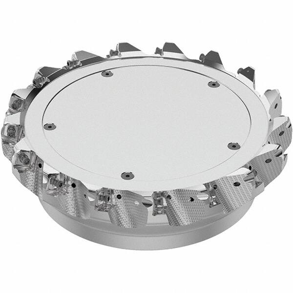 Seco - 8" Cut Diam, 2-1/2" Arbor Hole, 0.315" Max Depth of Cut, 71° Indexable Chamfer & Angle Face Mill - 17 Inserts, SN.. Insert, Right Hand Cut, 17 Flutes, Through Coolant, Series R220.56 - Exact Tooling