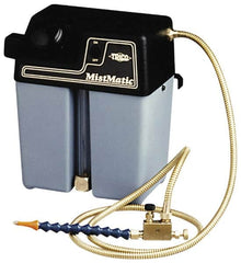 Trico - 2 Outlet, 1 Gallon Tank Capacity, High Density Polyethylene Tank Mist Coolant System - 8-1/2" Tank/Unit Length x 6" Tank/Unit Width x 10-1/2" Tank/Unit Height, 50 to 100 psi, 5' Coolant Line Length, 3" Hose Length - Exact Tooling