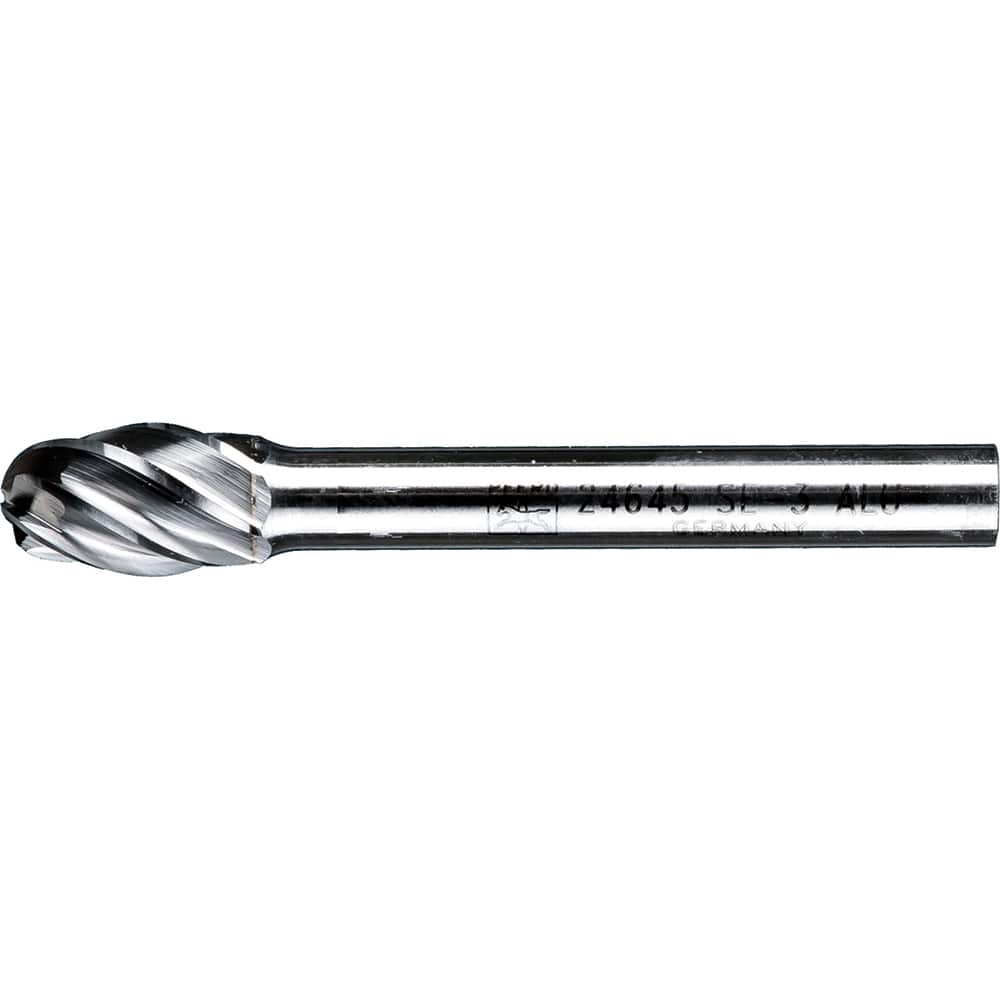 PFERD - SE-3, 3/8" Cut Diam, 1/4" Shank Diam, Carbide Aluma Cut Oval Burr - Exact Tooling
