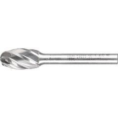 PFERD - SE-5, 1/2" Cut Diam, 1/4" Shank Diam, Carbide Aluma Cut Oval Burr - Exact Tooling