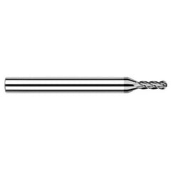 ‎1/32″ Dia. × 1/8″ Shank × 3/32″ DOC × 1-1/2″ OAL, CVD Diamond, 4 Flute, Ballnose End Mill - Exact Tooling