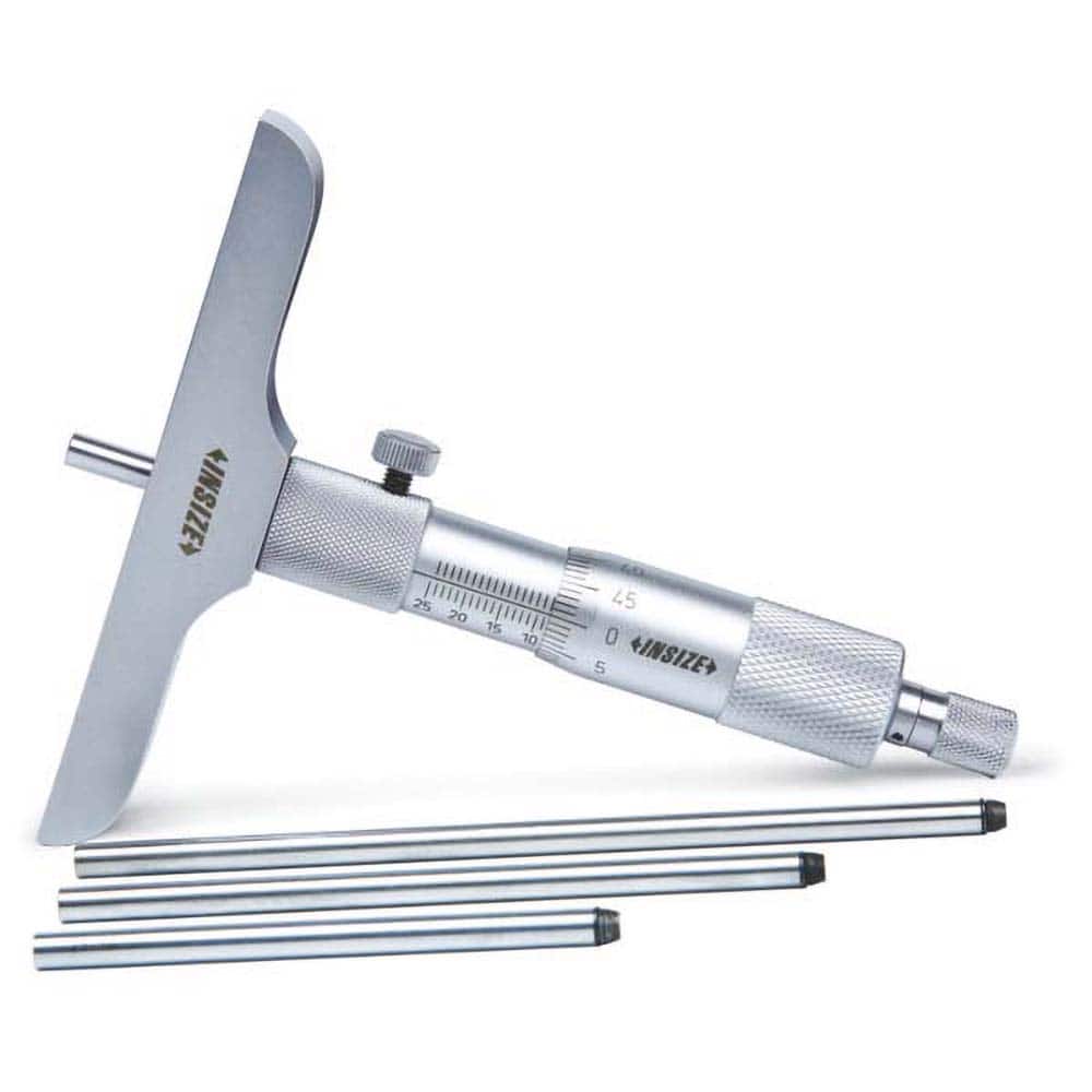 Insize USA LLC - Mechanical Depth Micrometers; Minimum Measurement (Inch): 0 ; Minimum Measurement (Decimal Inch): 0 ; Maximum Measurement (Inch): 6 ; Base Length (Decimal Inch): 3.9960 ; Features: Rods With Flat End ; Rod Type: NonRotating - Exact Tooling