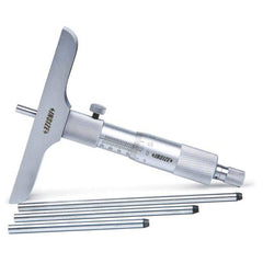 Insize USA LLC - Mechanical Depth Micrometers; Minimum Measurement (Inch): 0 ; Minimum Measurement (Decimal Inch): 0 ; Maximum Measurement (Inch): 6 ; Base Length (Decimal Inch): 3.9960 ; Features: Rods With Flat End ; Rod Type: NonRotating - Exact Tooling