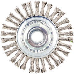 Norton - 4" OD, 5/8-11 Arbor Hole, Stringer Bead Twist Knot Stainless Steel Wheel Brush - Exact Tooling