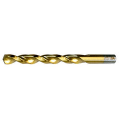 1/2 RHS / RHC HSS 135 Degree Split Point Heavy Duty Parabolic Jobber Length Drill - TiN - Exact Tooling
