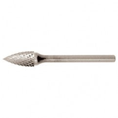 SG-6 Double Cut Solid Carbide Bur-Pointed Tree Shape - Exact Tooling