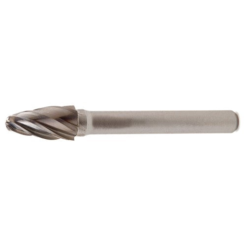 SF-6 Aluminum Cut Solid Carbide Bur-Round Nose Tree Shape - Exact Tooling
