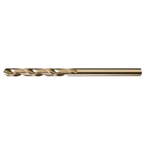 #27 RHS / RHC HSS-CO 8% (M42) 135 Degree Split Point NAS907 Type J Cobalt Heavy Duty 6″ Extended Length Drill - Straw / Gold Oxide - Exact Tooling