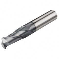 4mm Dia. x 57mm Overall Length 4-Flute 0.5mm C/R Solid Carbide SE End Mill-Round Shank-Center Cut-Uncoated - Exact Tooling