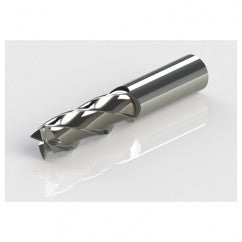 12mm Dia. x 130mm Overall Length 4-Flute Square End Solid Carbide SE End Mill-Round Shank-Center Cut-Uncoated - Exact Tooling