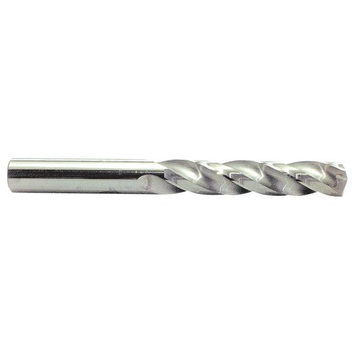 ‎1/2″ Dia. × 1/2″ Shank × 3″ Flute Length × 4-3/4″ OAL, 5xD, 150°, Bright, 3 Flute, External, Round Solid Carbide Drill - Exact Tooling
