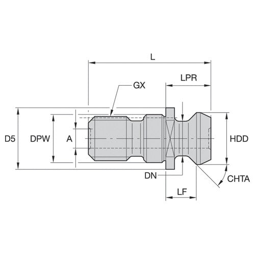 RK50ISBM PULL STUD SK50 ISO7388/2 TYPE B - Exact Tooling