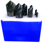 7 Pc. 100°-1/4; 3/8; 1/2; 5/8; 3/4; 1 HSS Uniflute Countersink Set - Exact Tooling