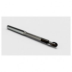 .050 Dia. - .075" LOC - 1-1/2" OAL 2 FL Ball Nose Carbide End Mill with .300 Reach-Nano Coated - Exact Tooling