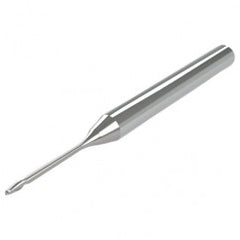 2mm - 3mm Shank - 2.5mm LOC - 38mm OAL 2 FL Ball Nose Carbide End Mill with 12mm Reach - Uncoated - Exact Tooling