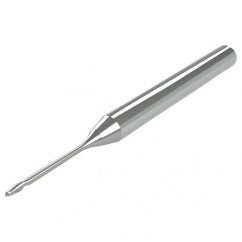 .5mm - 3mm Shank - .7mm LOC - 38mm OAL 2 FL Ball Nose Carbide End Mill with 3mm Reach - Uncoated - Exact Tooling