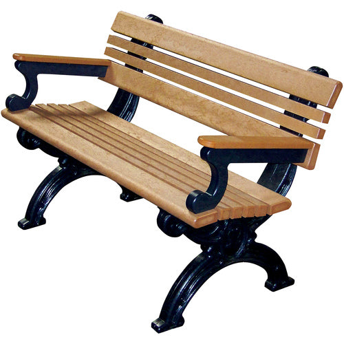 Bench Cambridge With Arms 48 Bk Frame Cedar Seat - Exact Tooling