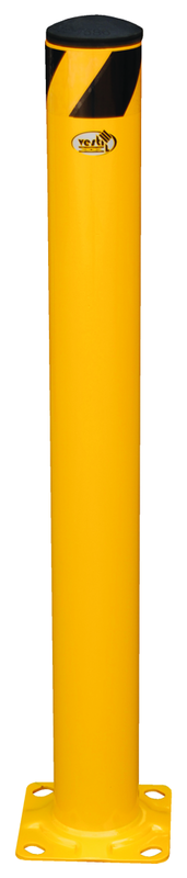 Bollards - Indoors/outdoors to protect work areas, racking and personnel - Powder coated safety yellow finish - Molded rubber caps are removable - Exact Tooling