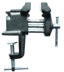 3" Light  Duty Clamp on Vise - Cast Iron - Serrated Jaws - Cast in Pipe Jaws - Exact Tooling