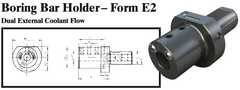 VDI Boring Bar Holder - Form E2 (Dual External Coolant Flow) - Part #: CNC86 52.6016 - Exact Tooling