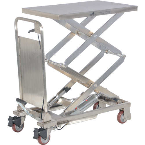 Partial SS Elevating Cart 220lb 17.5 × 27.5 - Exact Tooling