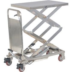 Partial SS Elevating Cart 220lb 17.5 × 27.5 - Exact Tooling