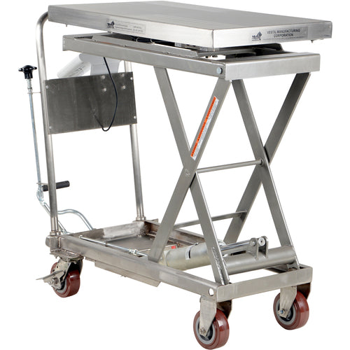 Partially SS Cart W/Scale 500lb 32 × 19.5 - Exact Tooling