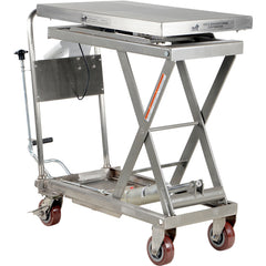 Partially SS Cart W/Scale 500lb 32 × 19.5 - Exact Tooling