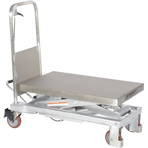 Partial SS Elevating Cart 750lb 32.5 × 19.75 - Exact Tooling