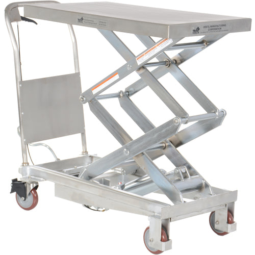 Partial SS Elevating Cart 800lb 35.5 × 20 - Exact Tooling