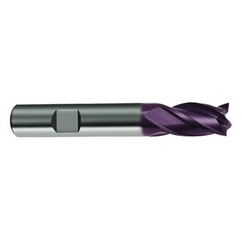 4mm Dia. x 54mm Overall Length 4-Flute Square End Solid Carbide SE End Mill-Weldon Shank-Center Cut-Firex - Exact Tooling