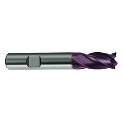 14mm Dia. x 75mm Overall Length 4-Flute Square End Solid Carbide SE End Mill-Weldon Shank-Center Cut-Firex - Exact Tooling