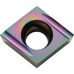CCET 21502 U PDL010, 0.004″ Corner Radius, 3/32″ Thick, 1/4″ Inscribed Circle, C, 80 Degree Diamond, Turning Indexable Insert