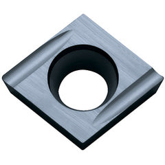CCGT 21501 F-U KW10, 0.0012″ Corner Radius, 3/32″ Thick, 1/4″ Inscribed Circle, WC/Co, Diamond, Turning Indexable Insert - Exact Tooling