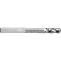 ‎3/16″ Dia. × 3/16″ Shank × 2-5/8″ DOC × 4 OAL, Carbide AlTiN, 4 Flute, Ballnose End Mill