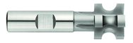 1/8 Radius - 1" x 5/8 x 3/4 SH -HSS - Concave Milling Cutter-SH Type - 6T - TiN Coated - Exact Tooling