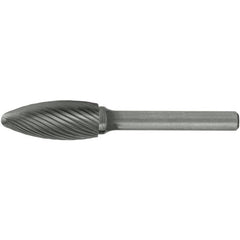 SH-2L6 Standard Cut Solid Carbide Bur-Flame Shape - Exact Tooling